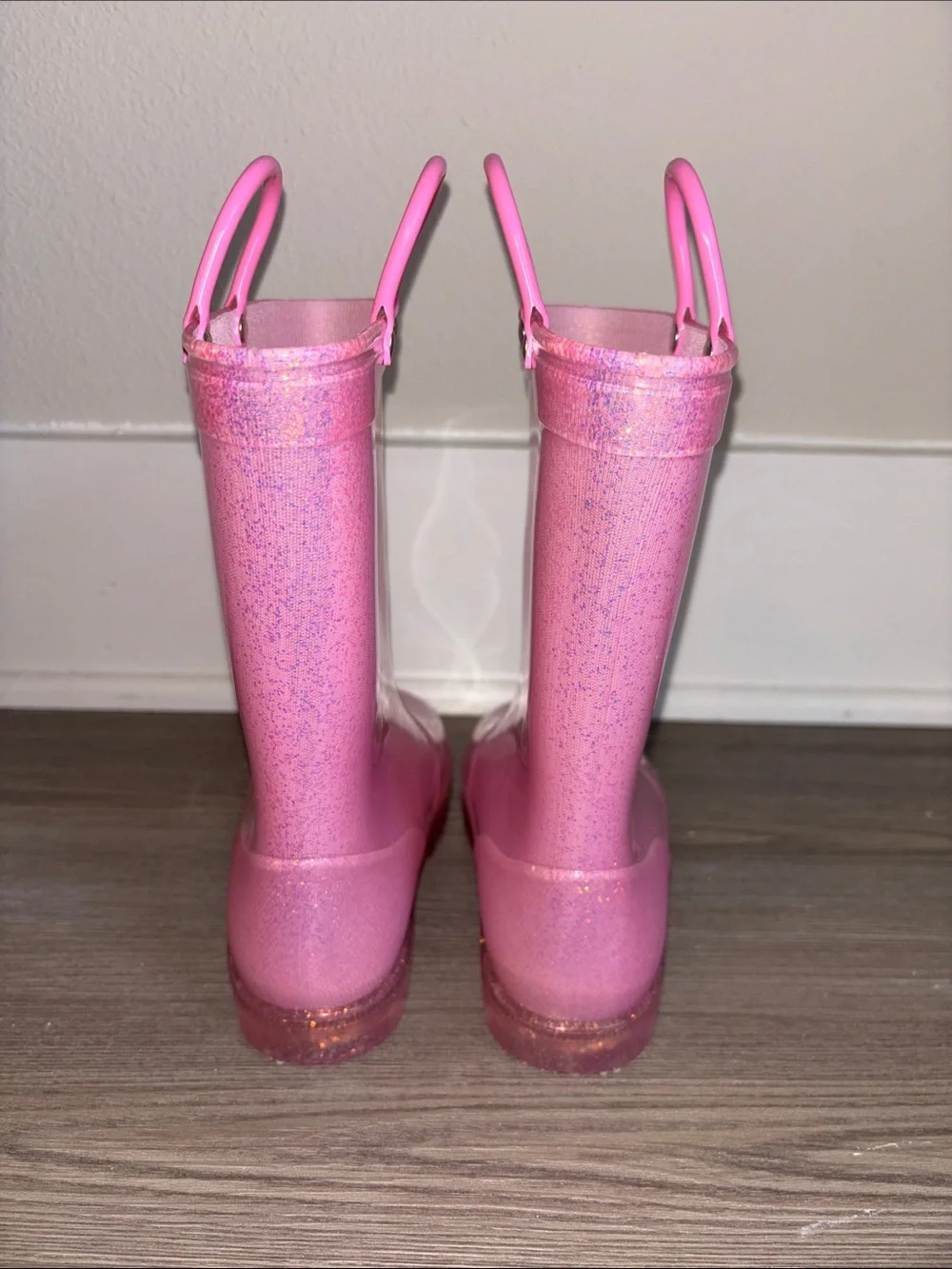K KomForme Girls Glitter Rain Boots Size 13Y